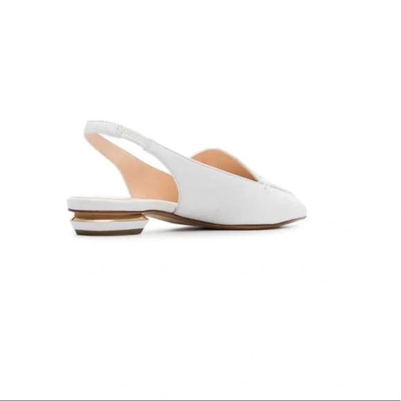 New in Box Nicholas Kirkwood Beya Textured-leather Slingback Flats In White$540 - Picture 5 of 14
